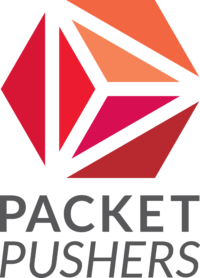Packet Pushers Packet Pushers logo with red and orange triangles