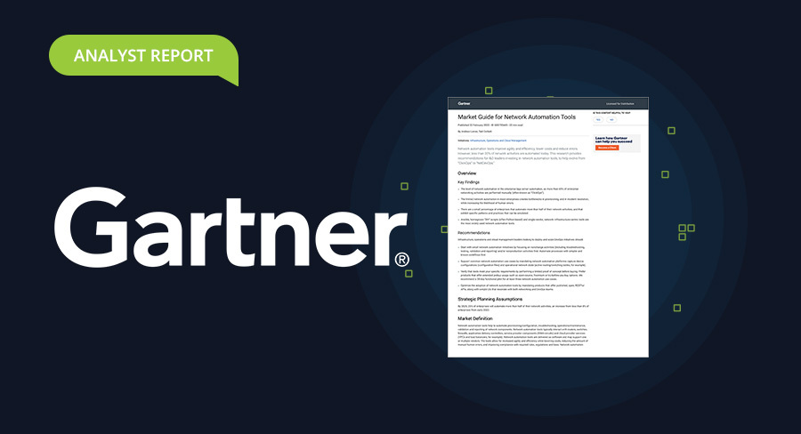 Gartner Market Guide for Network Automation & Orchestration Tools
