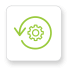 green icon of automation gear inside a circle representing itential's closed network automation & orchestration capabilities