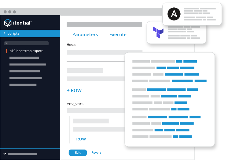 itential automation gateway leveraging ansible and terraform network automation assets screenshot