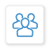 blue icon of three people representing scheduling a demo with the itential network automation platform experts