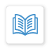 blue icon of an open book representing itential's network automation orchestration resource library 