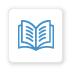 blue icon of an open book representing itential's network automation orchestration resource library