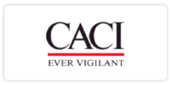 caci logo on a white background, a public sector and federal agency network automation partner of itential