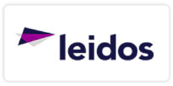 leidos logo on a white background, a public sector and federal agency network automation partner of itential
