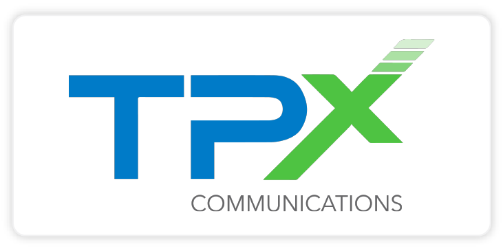 color logo of tpx communications on a white background, a customer of the itential network automation and orchestration platform