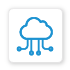 blue icon of sdwan automation on a white square background with drop shadow