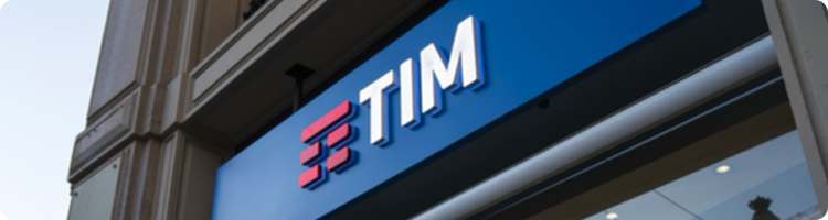 rectangular photo of an office building with the telecom italia logo on it representing an itential case study on network automation