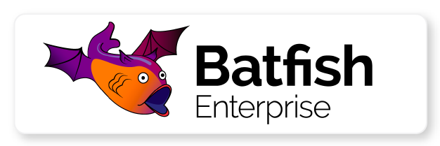 featured verification integration of the itential network automation platform: batfish enterprise logo on a white background with dropshadow