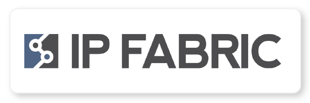 featured discovery integration of the itential network automation platform: ip fabric logo on a white background with dropshadow