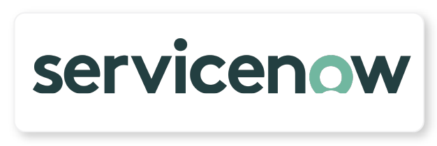 featured itsm integration of the itential network automation platform: servicenow logo on a white background with dropshadow