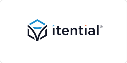 horizontal itential network automation platform logo on a white rectangle background