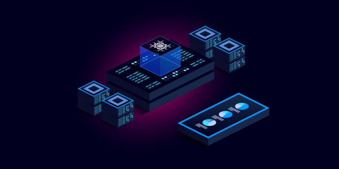 Network automation enablement illustration showing connected infrastructure systems and centralized orchestration.