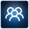 icon showing multiple silhouettes, symbolizing a team